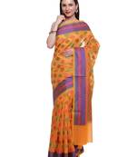 Green woven art silk saree with blouse