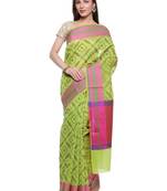 Orange woven art silk saree with blouse