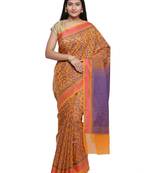Beige woven art silk saree with blouse