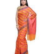 Green woven art silk saree with blouse