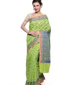 Beige woven art silk saree with blouse