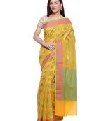 Pink woven art silk saree with blouse