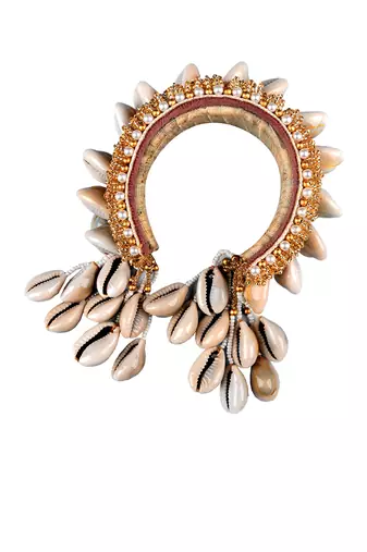 Shell tassel bangles (set of 2)