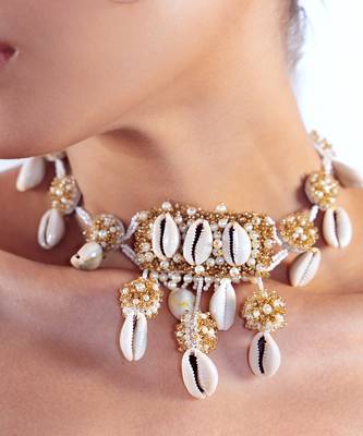 Shell drop choker necklace 2