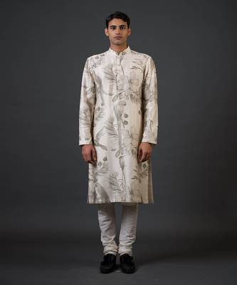 Ivory birds digital printed kurta set 1