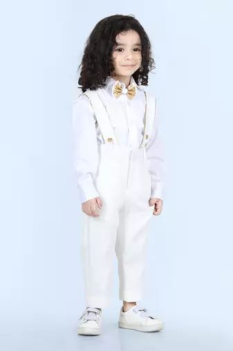 White charlie suspender set