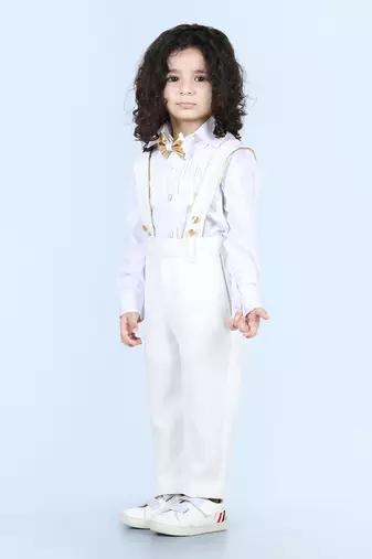 White charlie suspender set