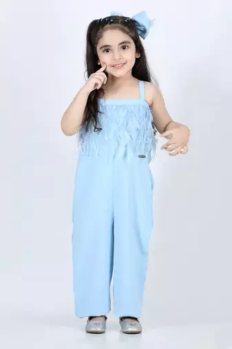 Ice blue furry jumpsuit