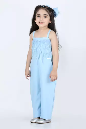Ice blue furry jumpsuit