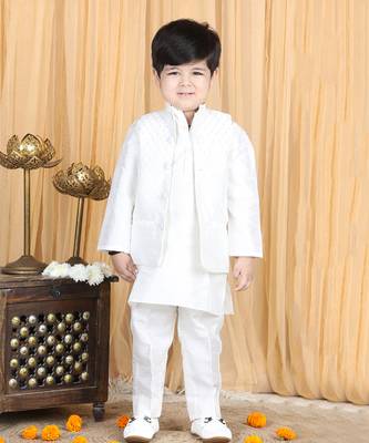 White kurta jacket set 2