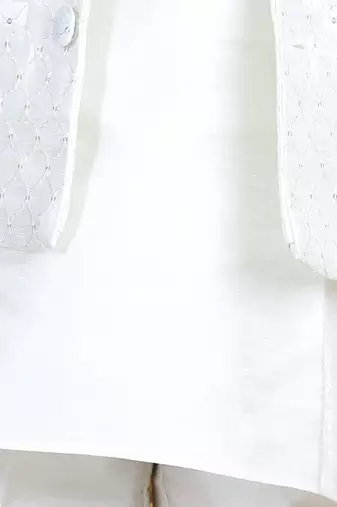 White kurta jacket set