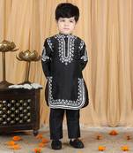 Black embroidery kurta set