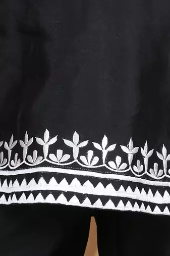 Black embroidery kurta set