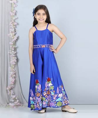 Electric blue ethnic jumpsuit 1