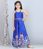 Electric blue ethnic jumpsuit