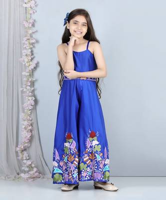 Electric blue ethnic jumpsuit 2