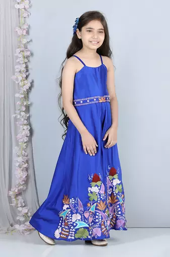 Electric blue ethnic jumpsuit