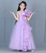 Lilac off shoulder gown