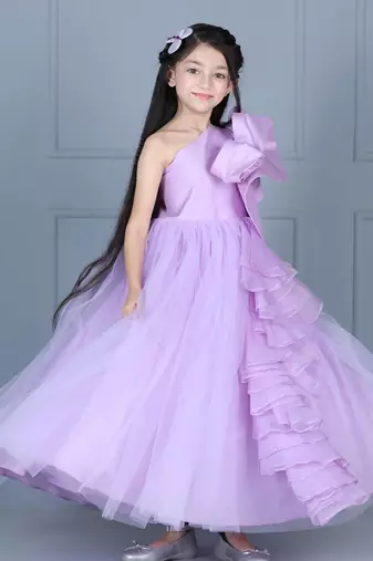 Lilac off shoulder gown