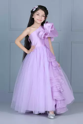 Lilac off shoulder gown