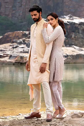 Featuring A Grey Pakistani Suit