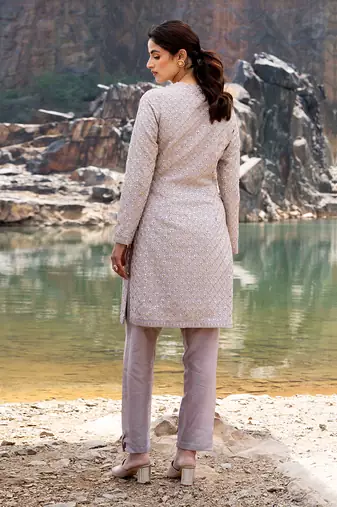 Featuring A Grey Pakistani Suit