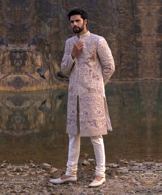 Beige Coloured Sherwani With Accessories 2