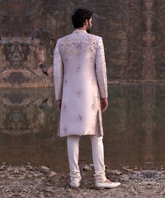 Beige Coloured Sherwani With Accessories 3