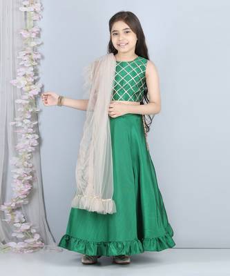 Green gotta work lehenga set 1