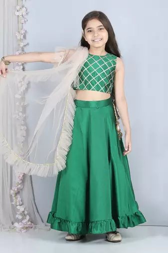 Green gotta work lehenga set