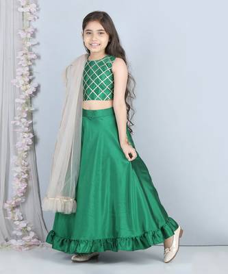 Green gotta work lehenga set 3