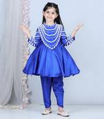 Electric blue peplum kurta set