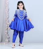 Electric blue peplum kurta set