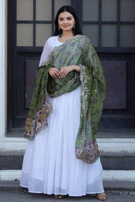 Georgette Thousand Butti Printed Gown With Dupatta 1