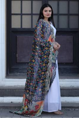 Georgette Thousand Butti Printed Gown With Dupatta 2