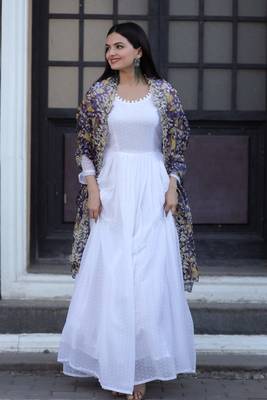 Georgette Thousand Butti Printed Gown With Dupatta 3
