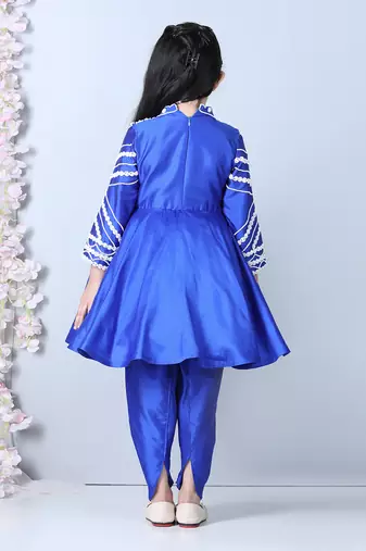 Electric blue peplum kurta set