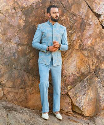 Sky Blue Coloured Bandgala 1