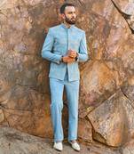 Sky Blue Coloured Bandgala