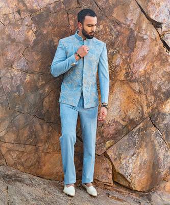 Sky Blue Coloured Bandgala 2