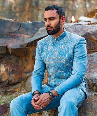 Sky Blue Coloured Bandgala 3