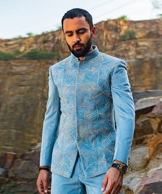 Sky Blue Coloured Bandgala 4