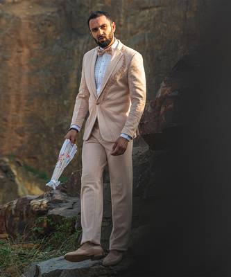 Peach Coloured Tuxido 1