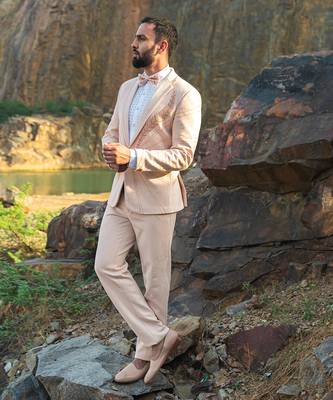 Peach Coloured Tuxido 4