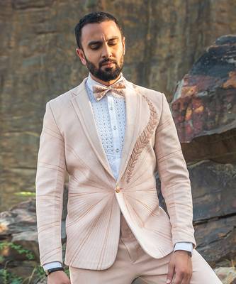 Peach Coloured Tuxido 5