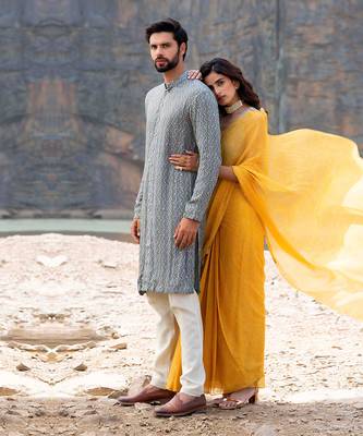 Multi Coloured Bandni Kurta With Box Pants 1