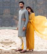 Multi Coloured Bandni Kurta With Box Pants