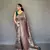 Grey Soft Silk Blend Saree With Kalamkari Print