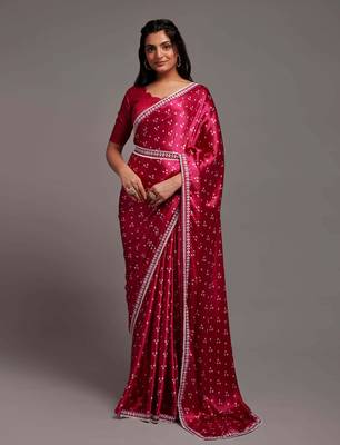 Pink Festival Bandhej Designer Printed Saree 1