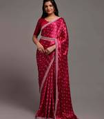 Pink Festival Bandhej Designer Printed Saree